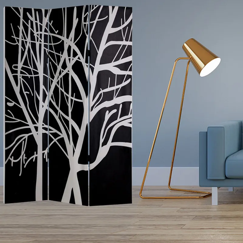 Multi Color Wood Canvas Tranquillity Screen By Homeroots Money Back Guarantee