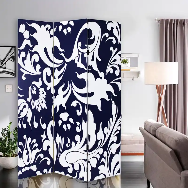 High Quality Multi Color Wood Canvas 3 Panel Screen By Homeroots - 274754