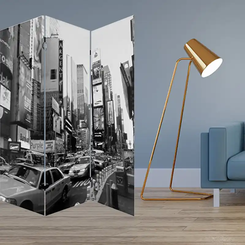 Multi Color Wood Canvas New York City Screen By Homeroots Weekend Sale