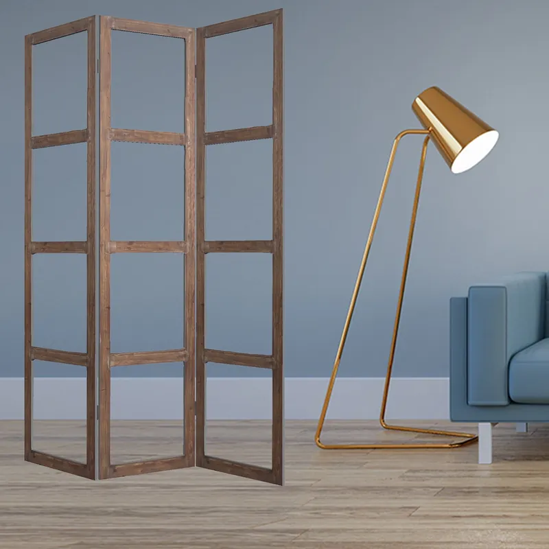 Big Sale Brown Wood Glass Screen By Homeroots
