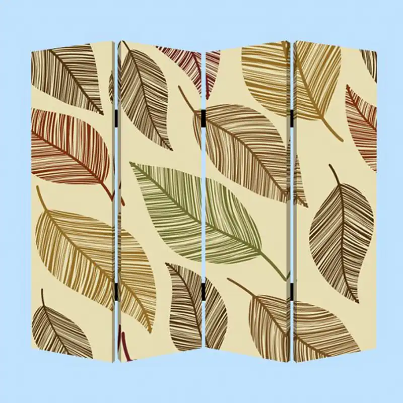 Free Shipping Multi Color Wood Canvas Perpetual Leaf Screen By Homeroots