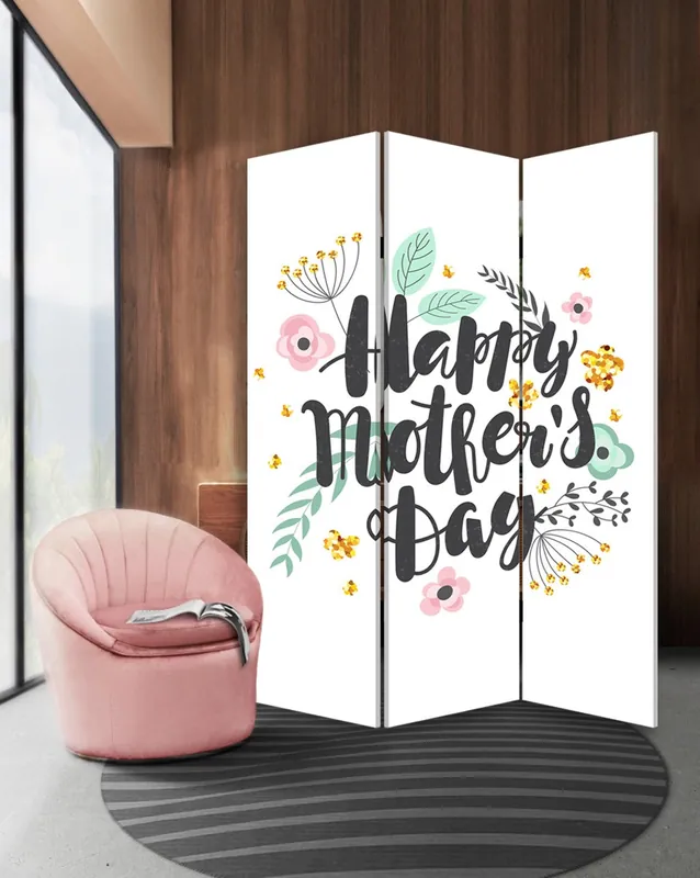 Secure Checkout Sweet Floral Mother'S Day Three Panel Room Divider Screen By Homeroots
