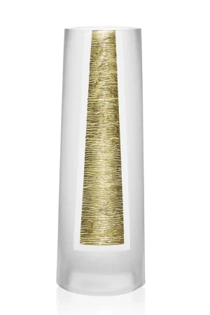 10.5 Mouth Blown Hand Decorated Standard Gold Vase By Homeroots Shop Now