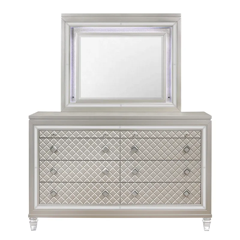 Champagne Toned Mirror Frame with a lovely Mirrored Accents By Homeroo Fast Shipping
