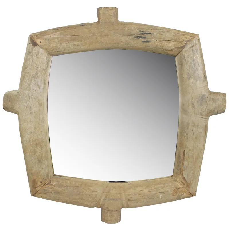 Ramsey Wheel Mirror, Wood - Square By HomArt Flash Sale