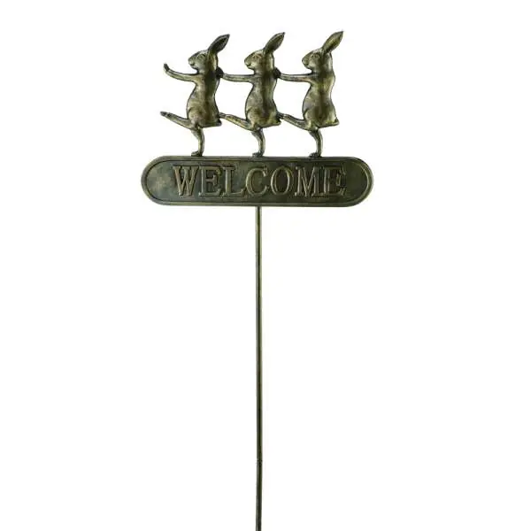 Parade Bunnies Welcome Sign on Stake By SPI Home - 49in Height Factory Price