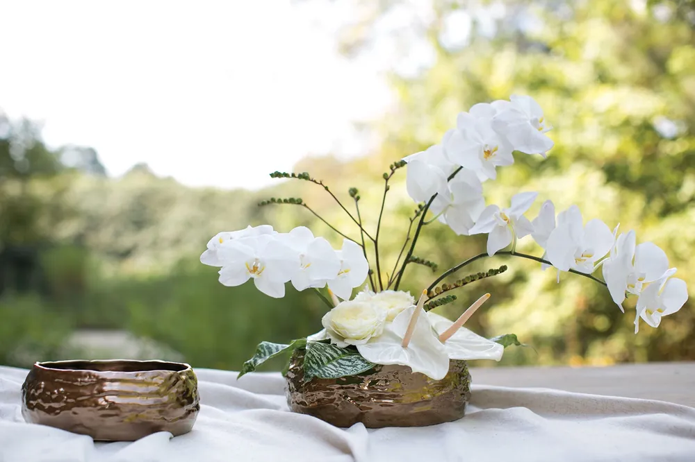 Hollywood Bowl Floral Arrangements Set Of 2 By Accent Decor- 2 Sizes - Yellow - Ceramic - 94390 - 94391 Discount