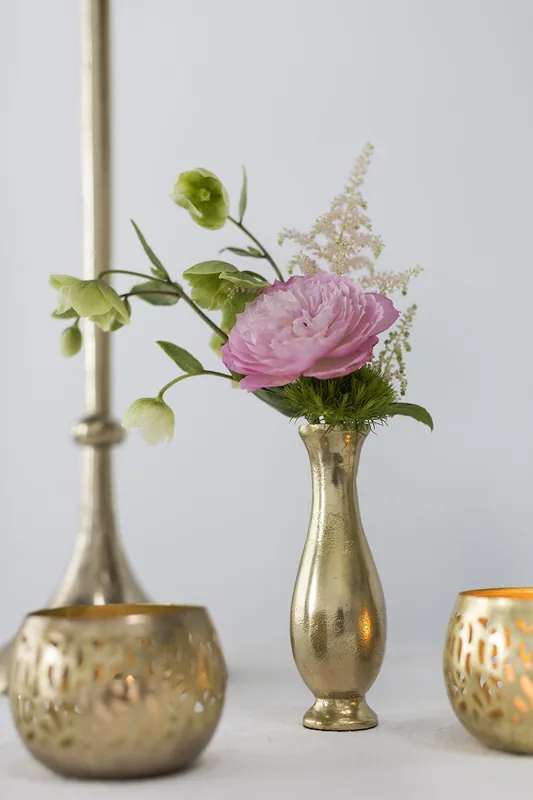 Henna Budvase Set Of 2 By Accent Decor - Gold - Metal - 75170 Order Now