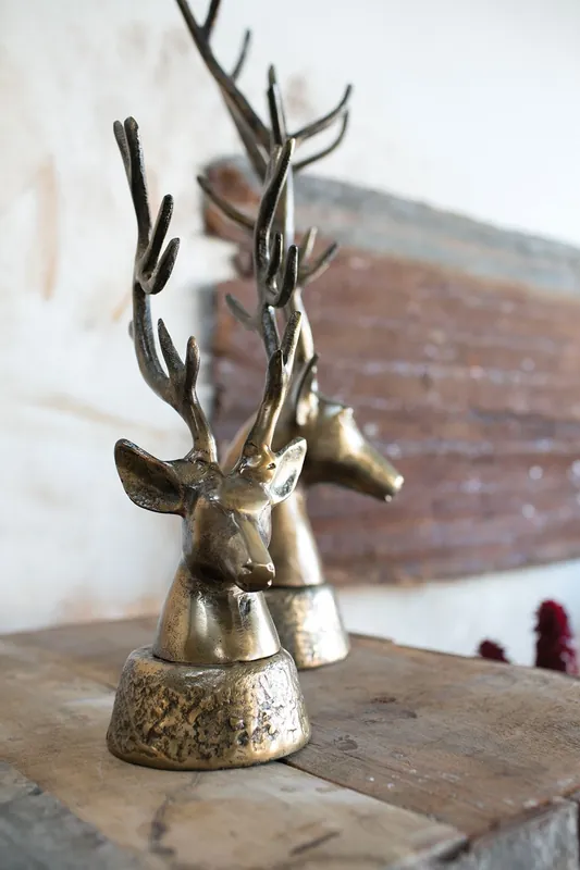 Special Offer Deerhead Set By Accent Decor - 2 Sizes - Silver - Metal - 74810 - 74811