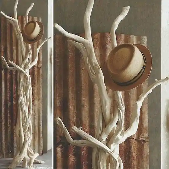 Driftwood Coat Stand- White Bleached 6 ft Tall- by Artisan Living Price Drop