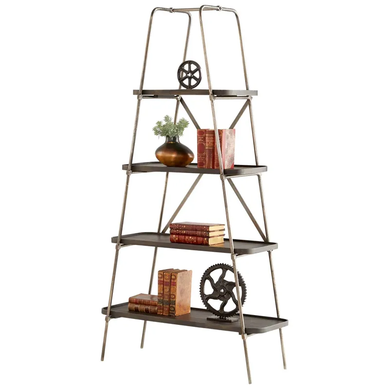 Fortress Etagere By Cyan Design - Silver-Grey-Smoke Big Sale
