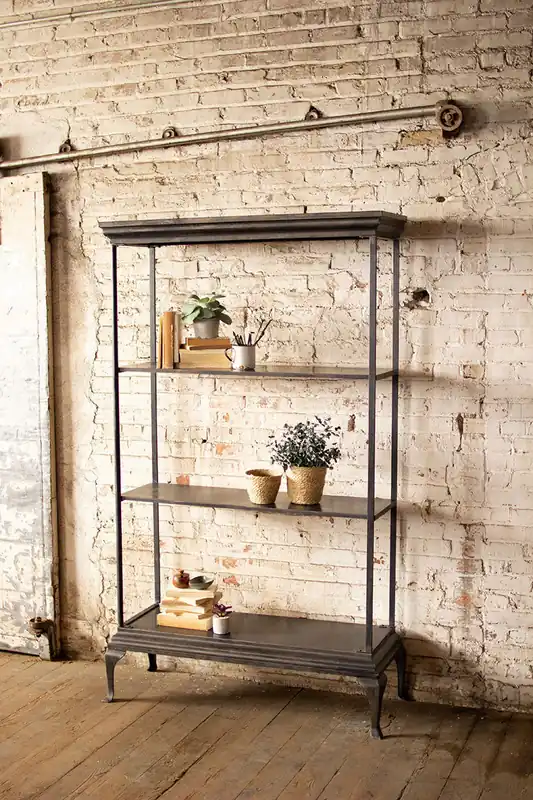 Exclusive Offer Tall Metal Shelving Unit By Kalalou - Gunmetal