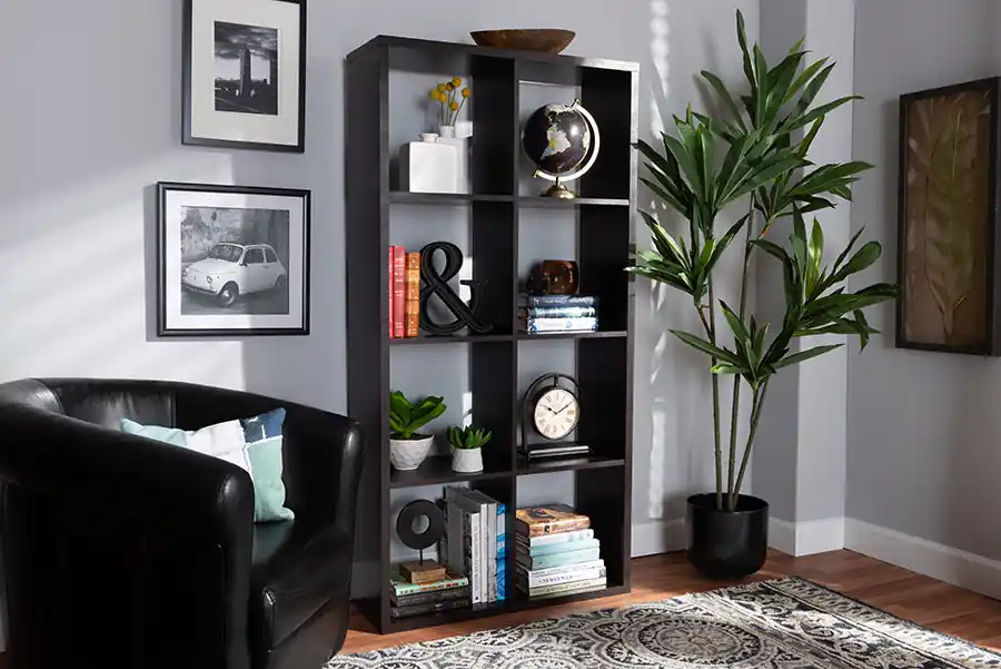 Baxton Studio Janne Modern and Contemporary Dark Brown Finished 8-Cube Multipurpose Storage Shelf - Dark Brown Direct From Manufacturer
