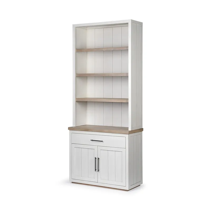White and Medium Brown Wood Shelving Unit with 3 Shelves By Homeroots Secure Checkout