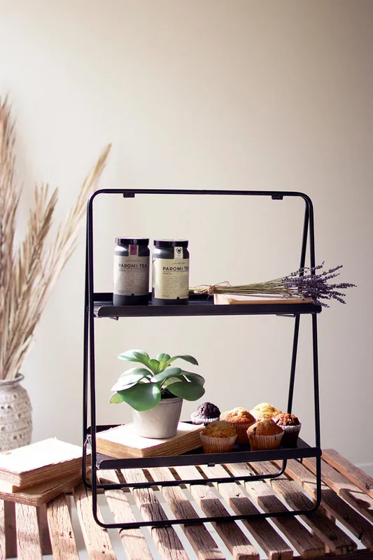 Best Seller Two Tiered Rectangle Display Rack By Kalalou