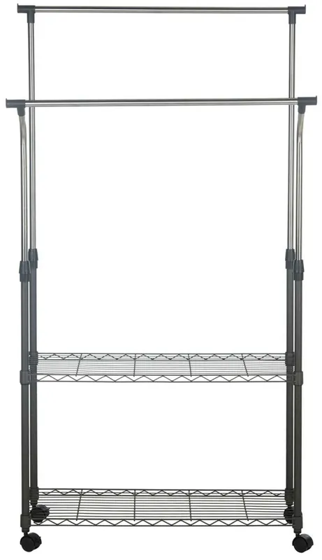 Don’t Miss Out Safavieh Giorgio Chrome Wire Dble Rod Clothes Rack (35.4 In. W X 13.8