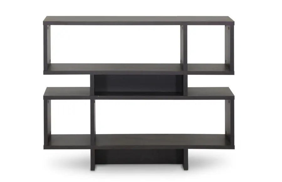 Hot Deal Baxton Studio Cassidy 4-Level Dark Brown Modern Bookshelf - Dark Brown