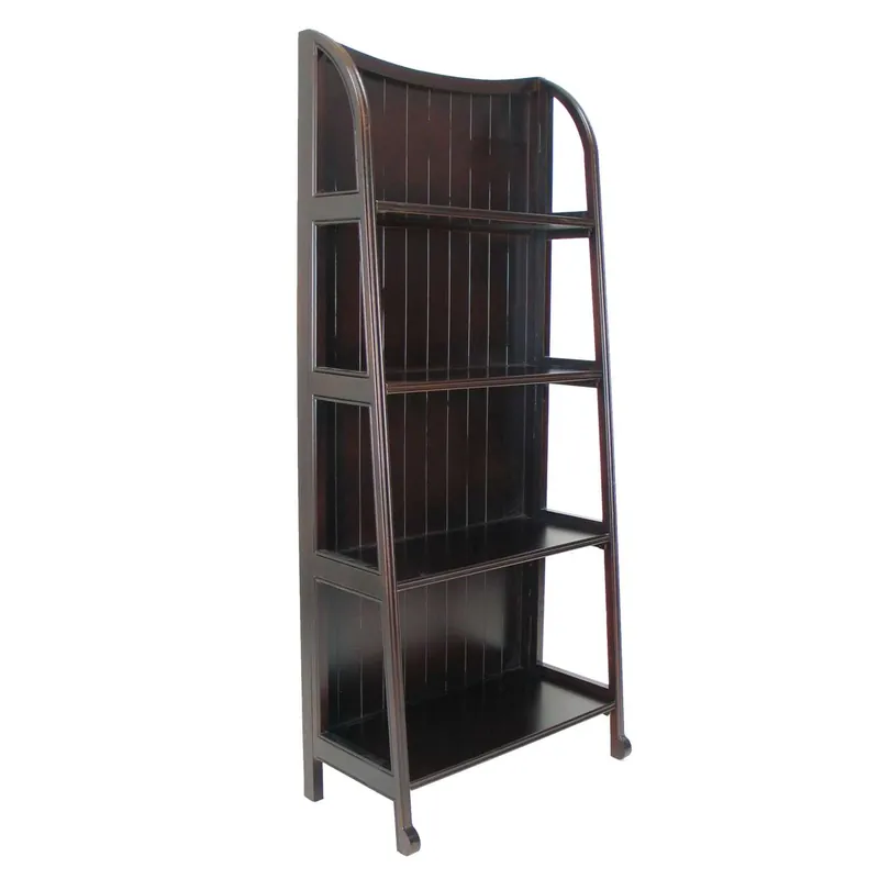 Don’t Miss Out 4 Tier Foldable Shelf Display Stand With Plank Style Back, Brown By Benzara - Brown