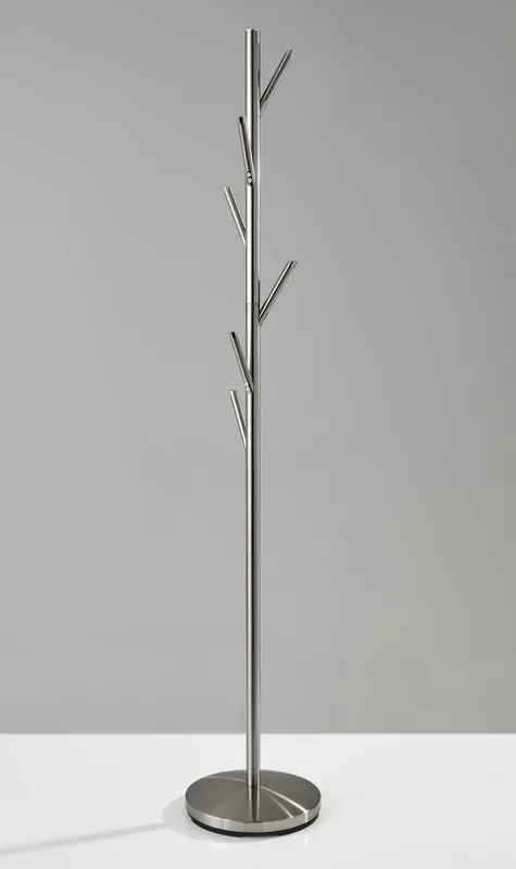 Premium Brushed Steel Brushed Steel Coat Rack By Homeroots - 372943