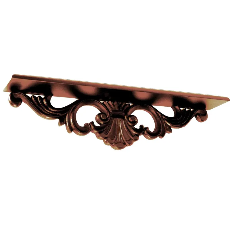 Hand Carved Wooden Wall Shelf With Floral Design Display, Brown By Benzara - Brown Seasonal Sale