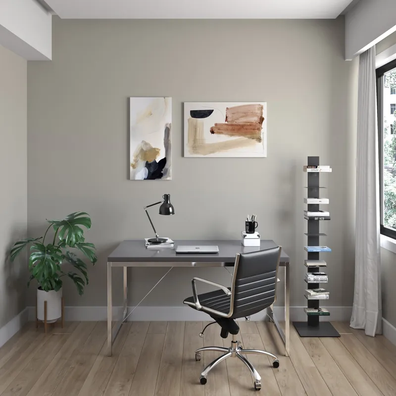 Dark Gray Metal Ten Shelf Modern Tower Bookcase By Homeroots Don’t Miss Out