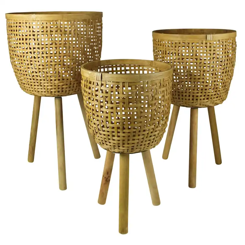 Money Back Guarantee Acoma Baskets, Rattan - Set of 3 By HomArt