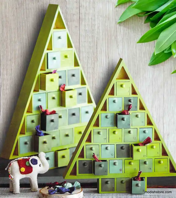 Top Rated Green Advent Trees Wooden Storage