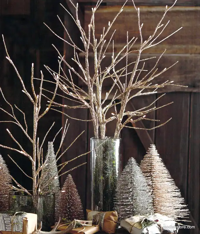 Golden Glitter Lighted Branches Big Sale