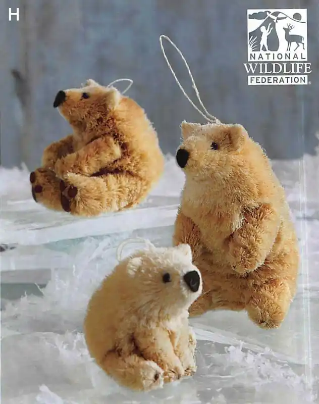 Place Order Save the Polar Bear Ornaments with NWF Tag - Set Of 3