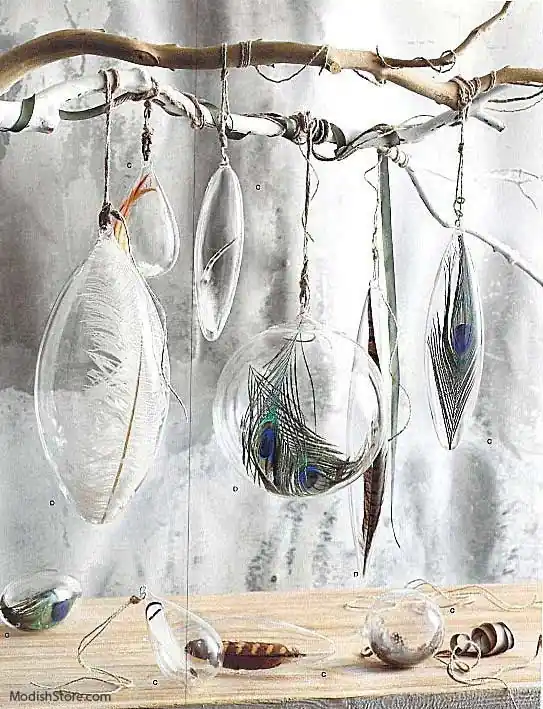 Markdown Floating Feather Ornaments - Large - Set Of 3