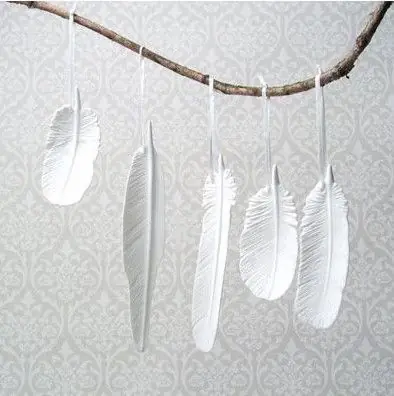 Best Price Porcelain Feather Ornaments - Set of 10
