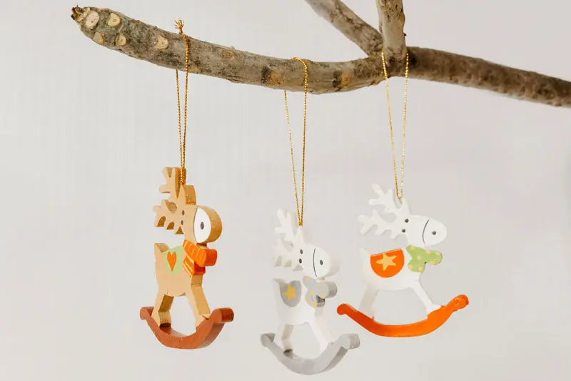 Rocking Reindeer-Set of 5 ornaments- By Artisan Living-ALX105 Crafted