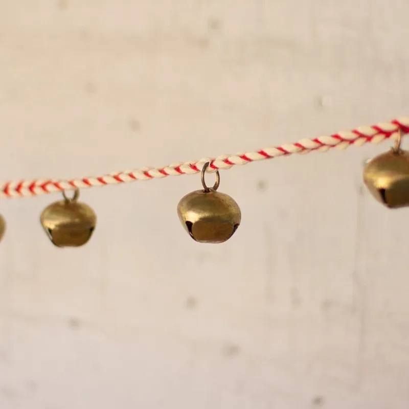 Kalalou Jingle Bell Garland - Set Of 4 - Multi Next Day Delivery