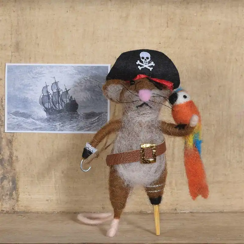 HomArt Felt Pirate Mouse Ornament - Set of 6 -Multi Big Sale