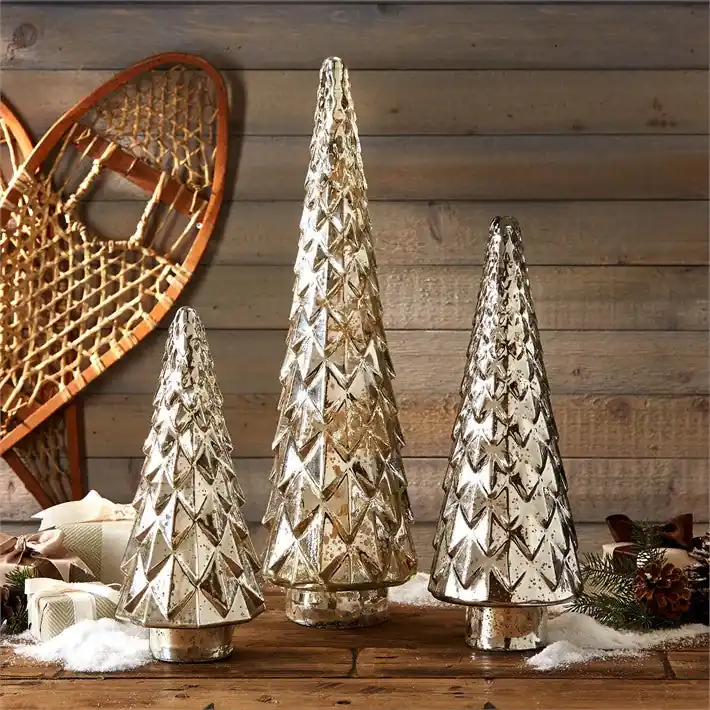 New Arrival Two's Company Set Of 3 Mercury Trees