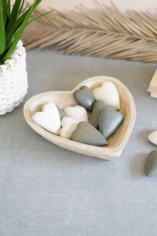 Holiday Sale Hand Carved Wooden Heart Bowl By Kalalou - Natural