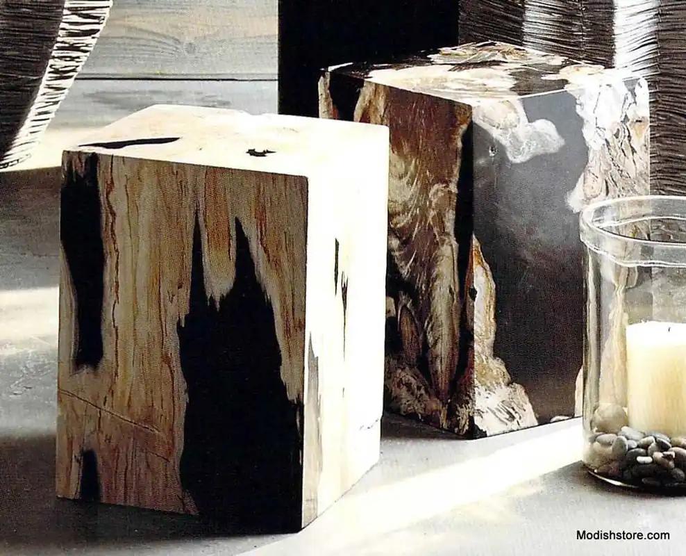 Roost Petrified Wood Block Stools Fresh Stock