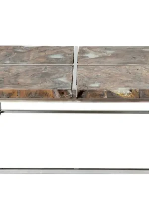 Uptown icy wood coffee table with stainless steel by Jeffan Don’t Miss Out