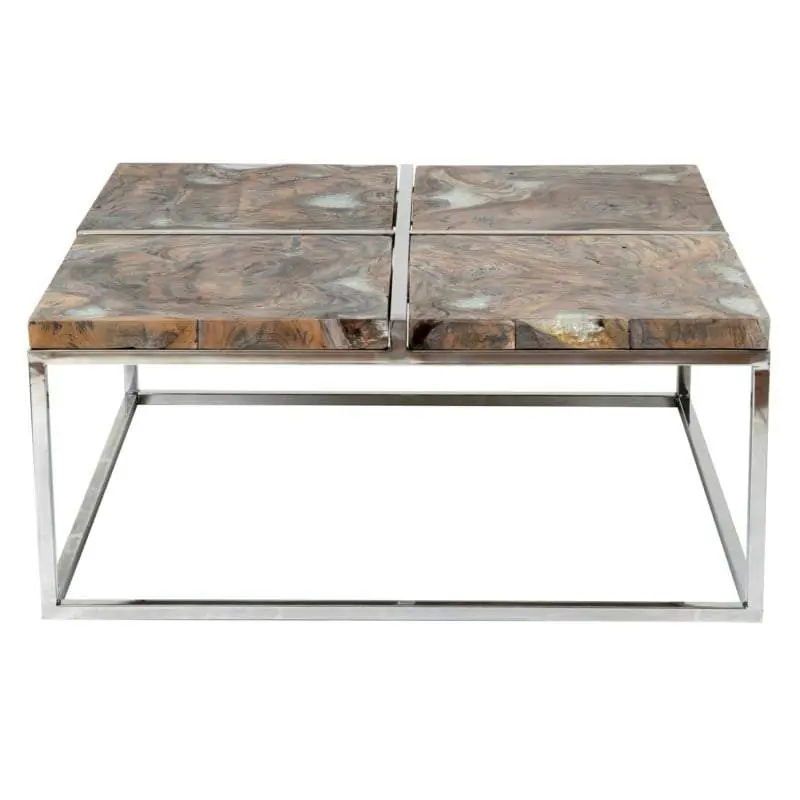 Uptown icy wood coffee table with stainless steel by Jeffan Don’t Miss Out