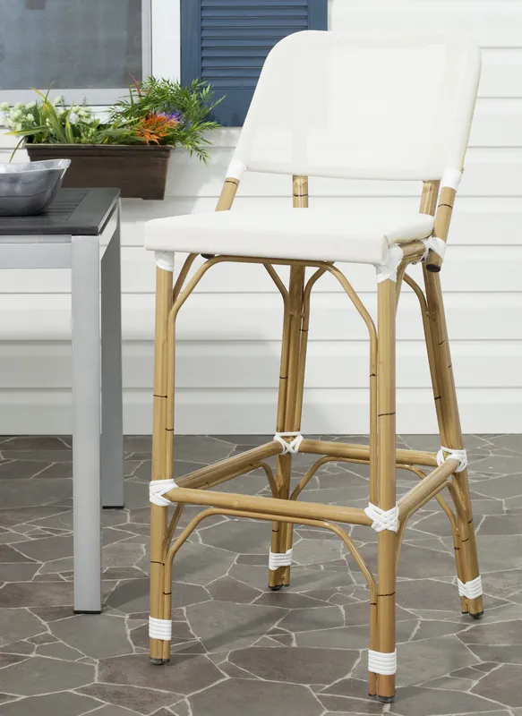 Discount Safavieh Deltana Barstool Beige (Indoor/Outdoor) - Beige, Natural