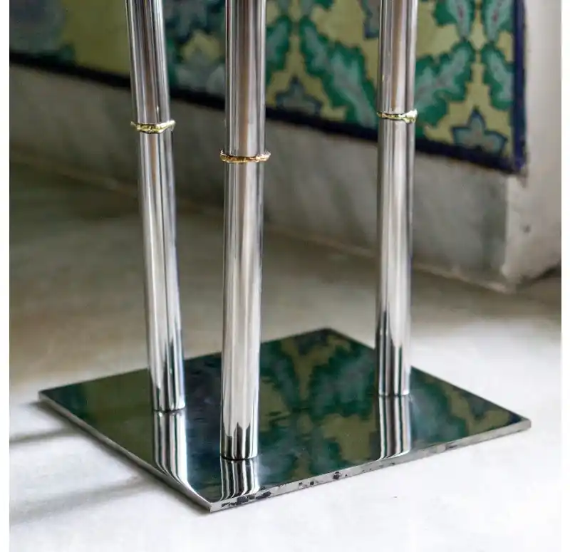 Must Have Bamboo Stainless Pole Stand by Gold Leaf Design Group - Silver
