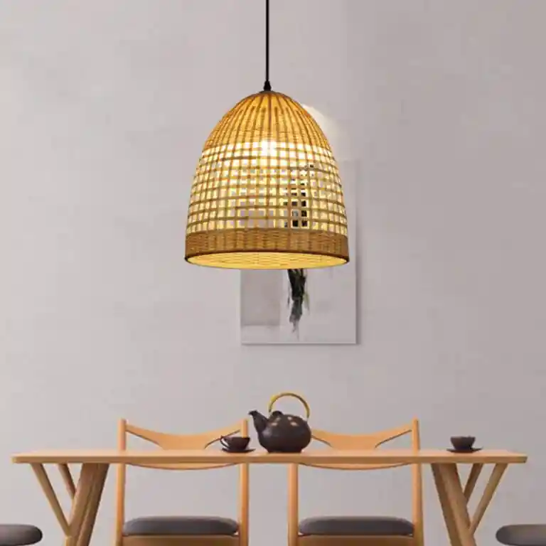 Handmade New Bamboo Wicker Rattan Basket Shade Pendant Light By Artisan Living