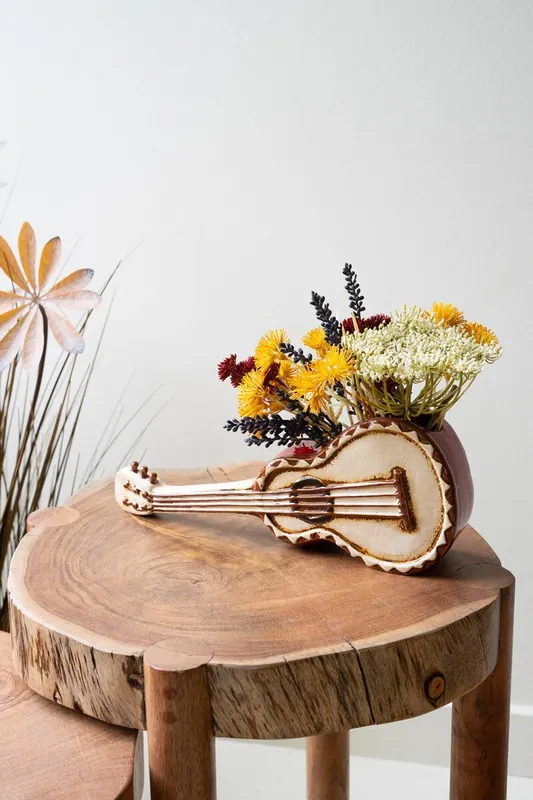Special Offer Ceramic Guitar Planter By Kalalou