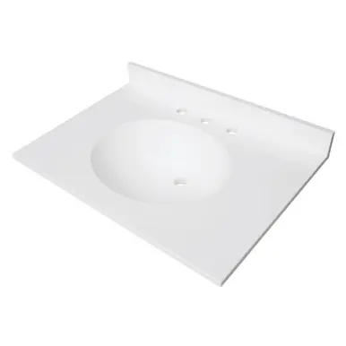 Affordable Kingston Brass Wimbeldon 31" Solid Surface Vanity Top, Glossy White - KVPB3122A38