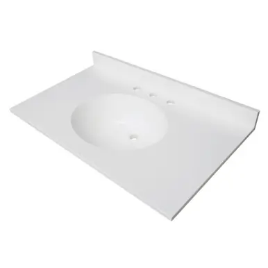 Worldwide Shipping Kingston Brass Wimbeldon 37" Solid Surface Vanity Top, Glossy White - KVPB3722A38