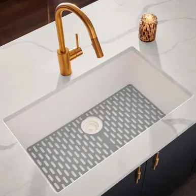 Wholesale Ruvati 32 x 19 inch Granite Composite Undermount Single Bowl Kitchen Sink - Arctic White - RVG2080WH