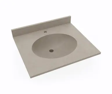 Affordable Swanstone VT01719.218 Ellipse 17 x 19 Single Bowl Vanity Top in Limestone