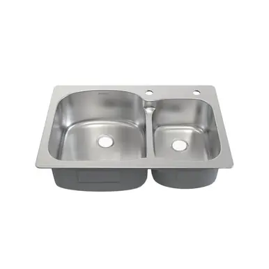 Deal Swiss Madison SM-KT662 Ouvert 33" x 22" Double Bowl, Top-Mount Kitchen Sink