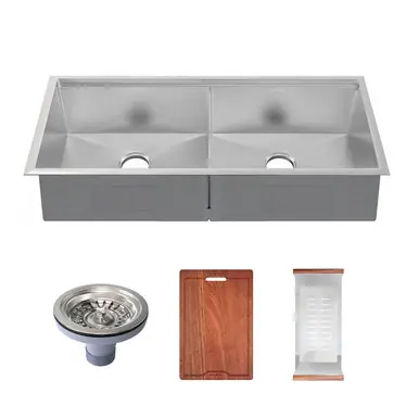 Swiss Madison SM-KU755 Rivage 45" x 19" Double Bowl Undermount Kitchen Workstation Sink Mega Sale