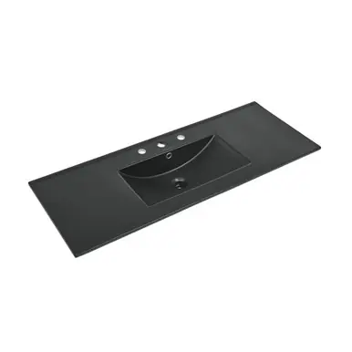 Shop Now Swiss Madison SM-VT348-3MB 48" 3-Hole Widespread Vanity Sink Top - Matte Black